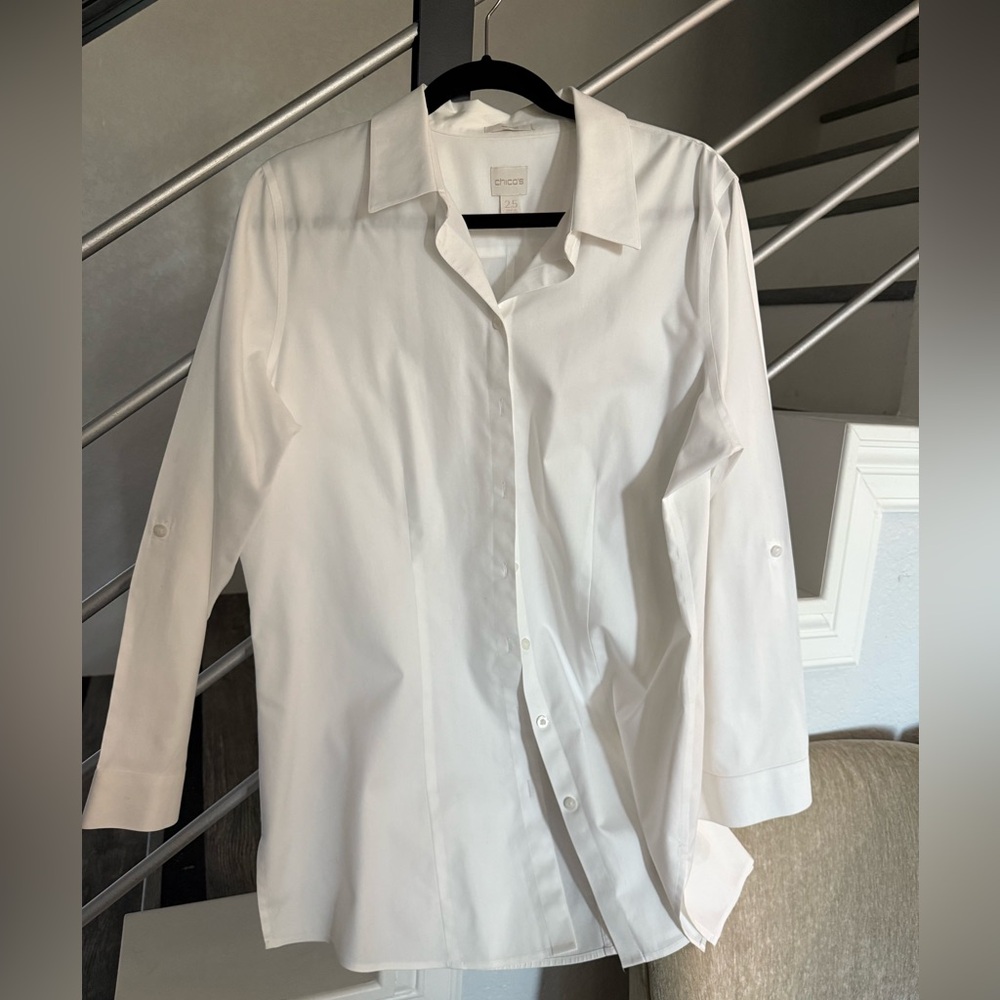 Chico's Classic White Button-Up Blouse